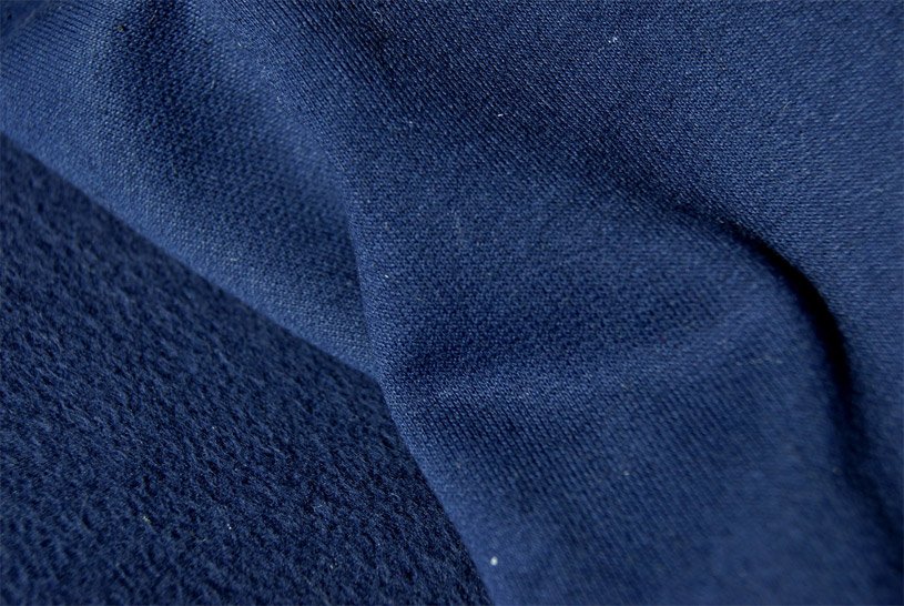 dark navy cotton fleece fabric